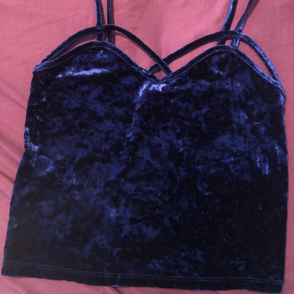 Sexy Blue suede crop top
